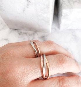 Charmin's Ringen - Wholesale Band/Stacked Ring - R1067 Rolling Anxiety Fidget Ring Rose-Gold-Steel4