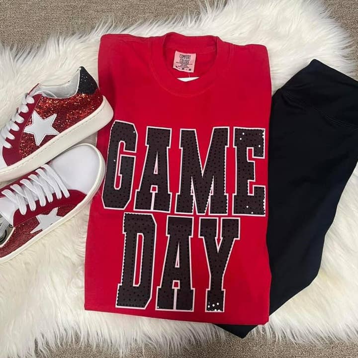 Game Day Black White Spangle for wholesale by MidWest Tees