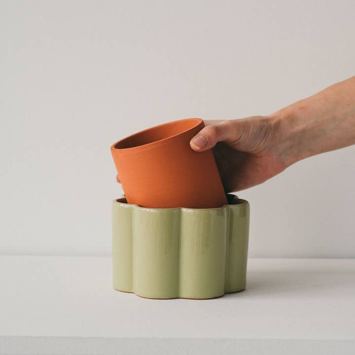 Pepin - Wholesale Plant Pot - Self-watering pot Paulita (S) - Sage green2