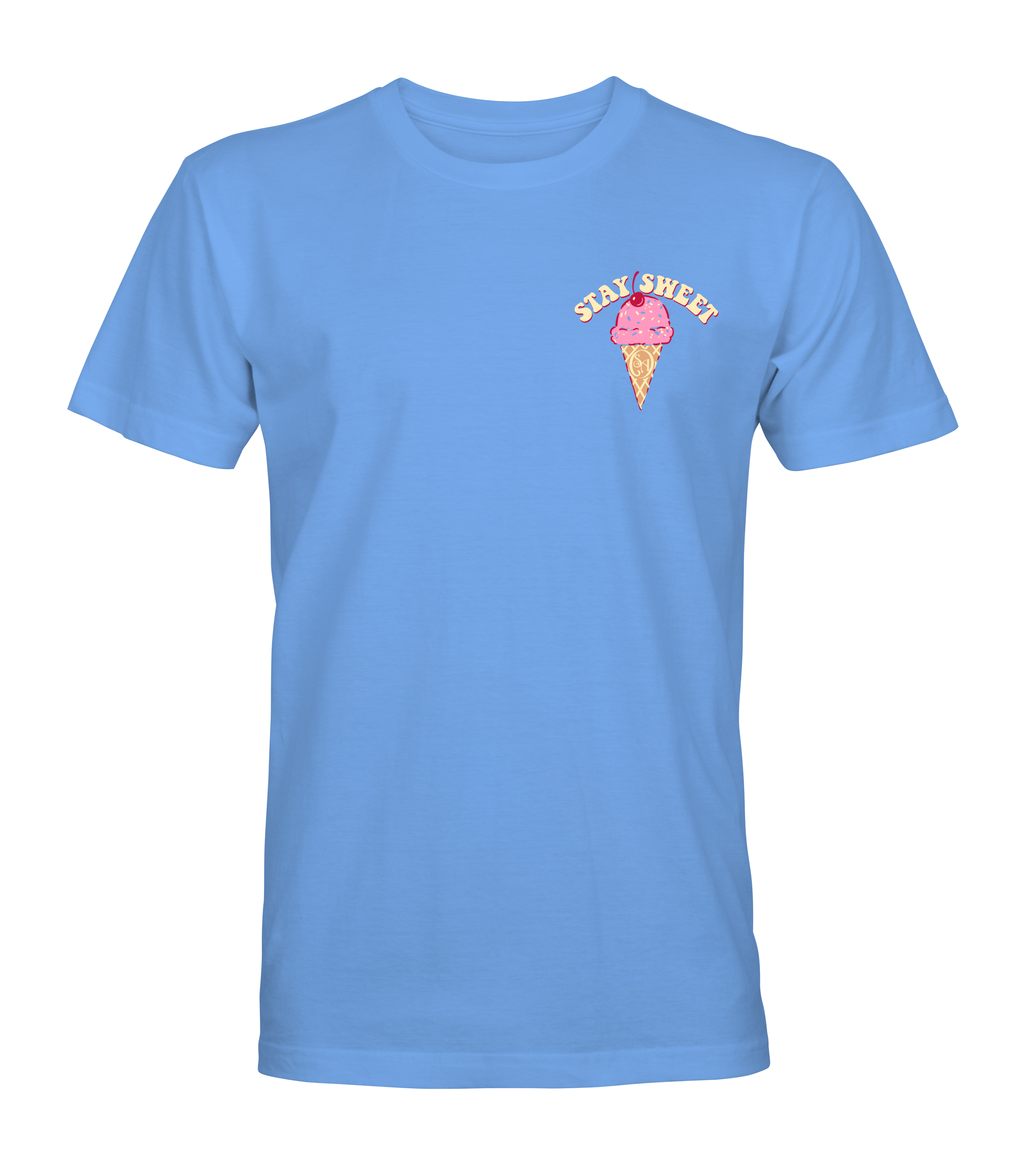 Southern Attitude - Wholesale Screen Printed T-Shirt - Unisex - S341 Ice Cream - Carolina Blue1