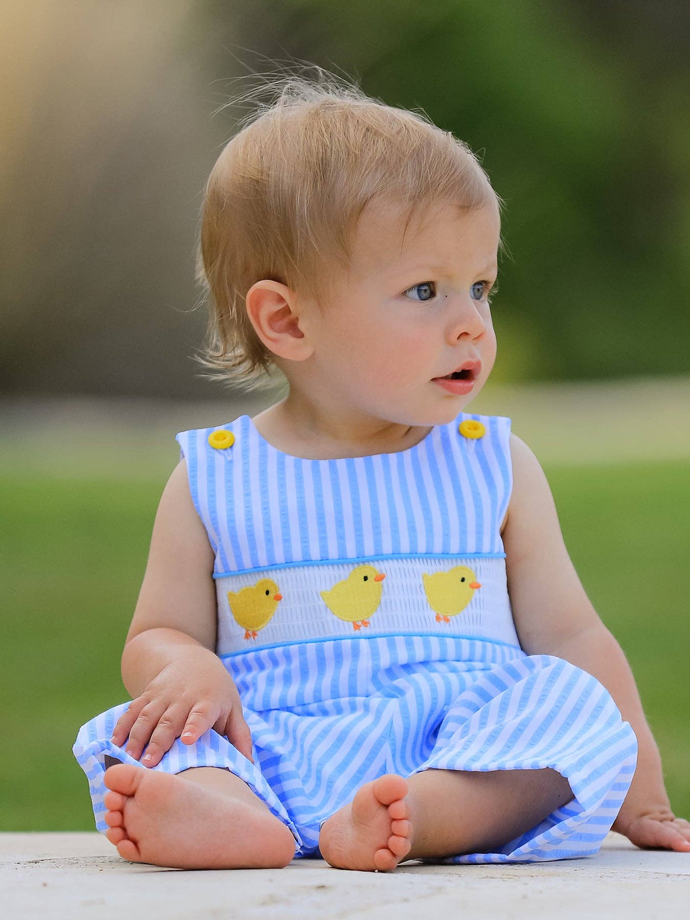 Rylee Faith Designs - Wholesale Jumpsuit - Baby - Spring and Summer Chicken Embroidery Blue Boy Romper4