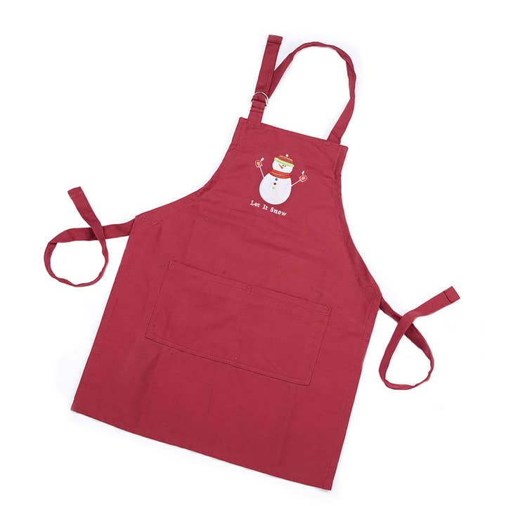 Snowman Kids Apron, Red för wholesale av Supreme Housewares