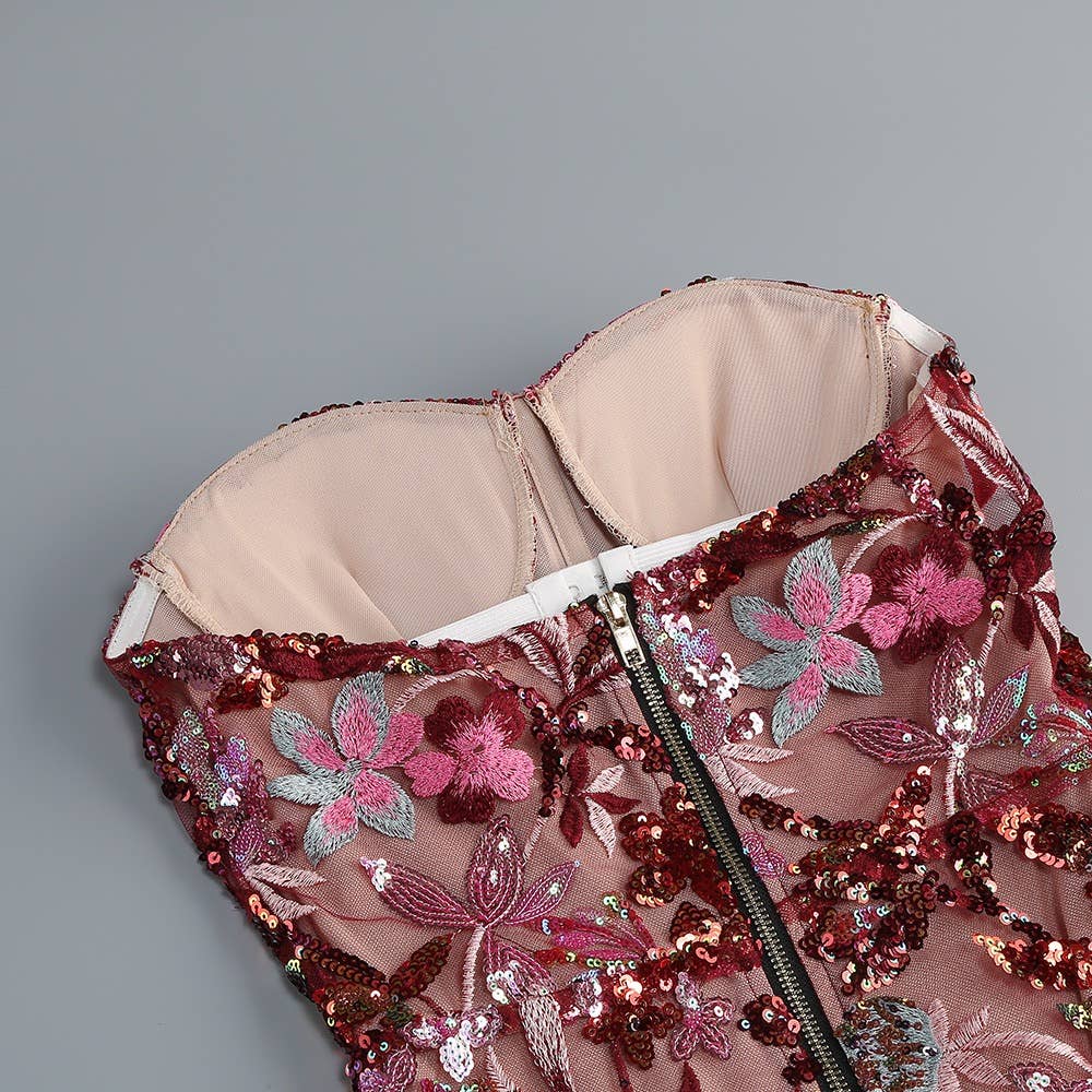 Productseeker - Wholesale Gown - Women's - DR578 Elegant Off-Shoulder Floral Embroidered Sequin Dress13