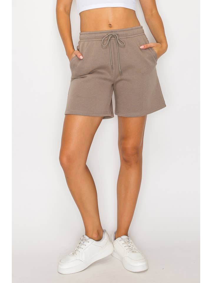 Color 5 - Wholesale Shorts - Women's - Solid color fleece loose fit casual long shorts w/pockets 10