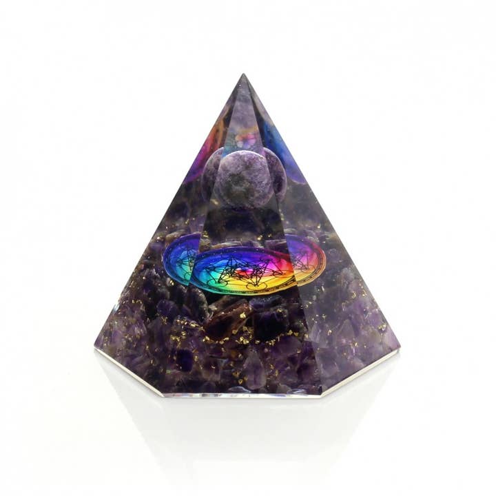 UniArt - Venta al por mayor Piedras/cristales espirituales - Orgonita hexagonal con esfera y piedras naturales
