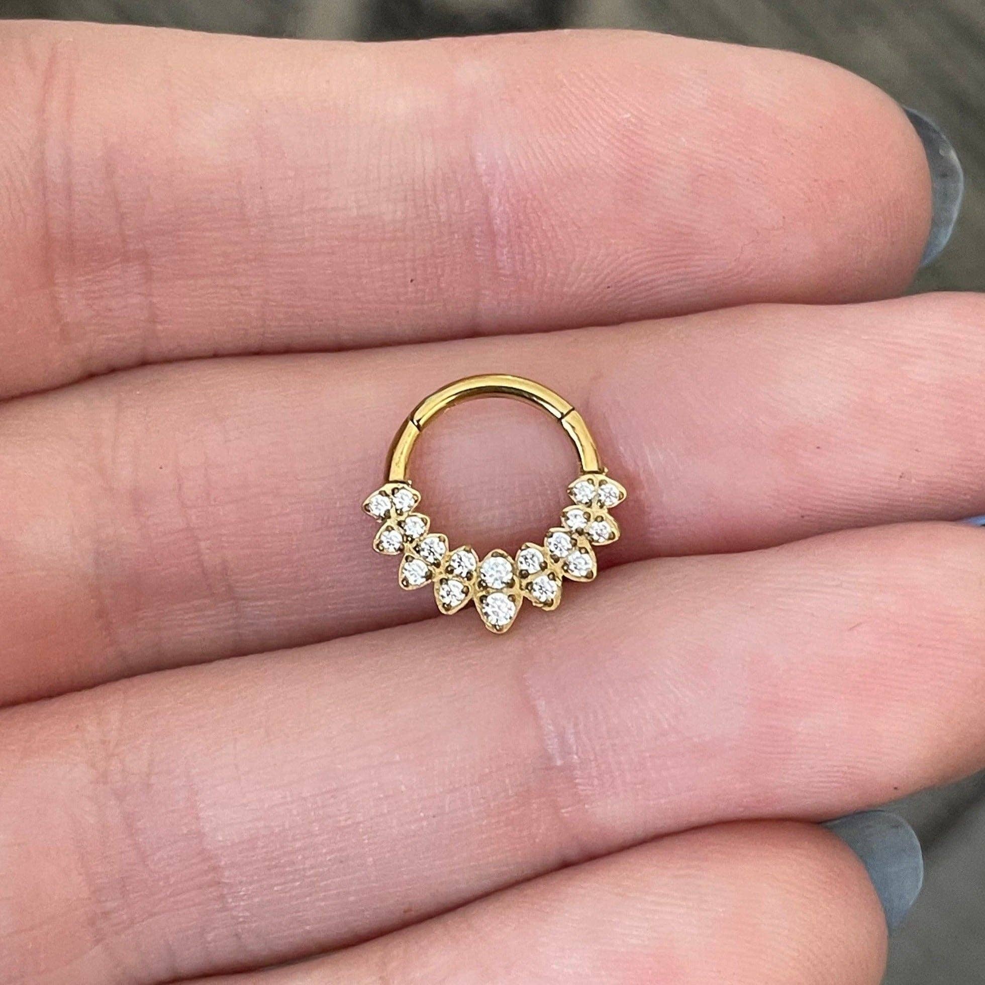 Elara Body Jewelry - Wholesale Nose Ring - Silver Septum Piercing (16G | 8mm or 10mm | Surgical Steel | Multiple Color Options)7