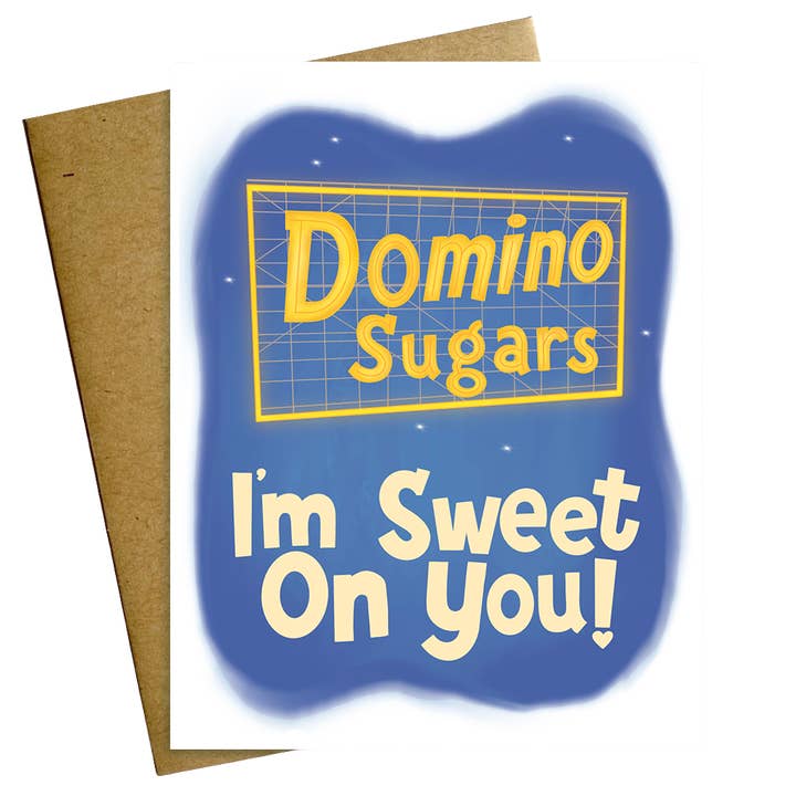 I'm Sweet On You Baltimore Domino Sugar Valentine Love Card for wholesale by Maggie Moore Studio