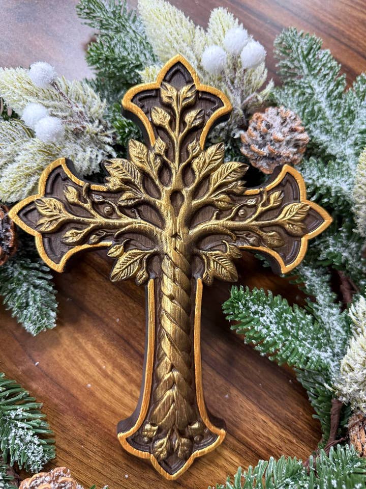 Wooden Cross Tree of Life for wholesale by KozakWorkshop