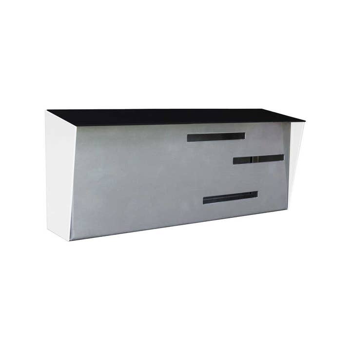 Modern Mailbox | Mid Century - Black/White/Stainless Steel for wholesale by Modern Mailbox