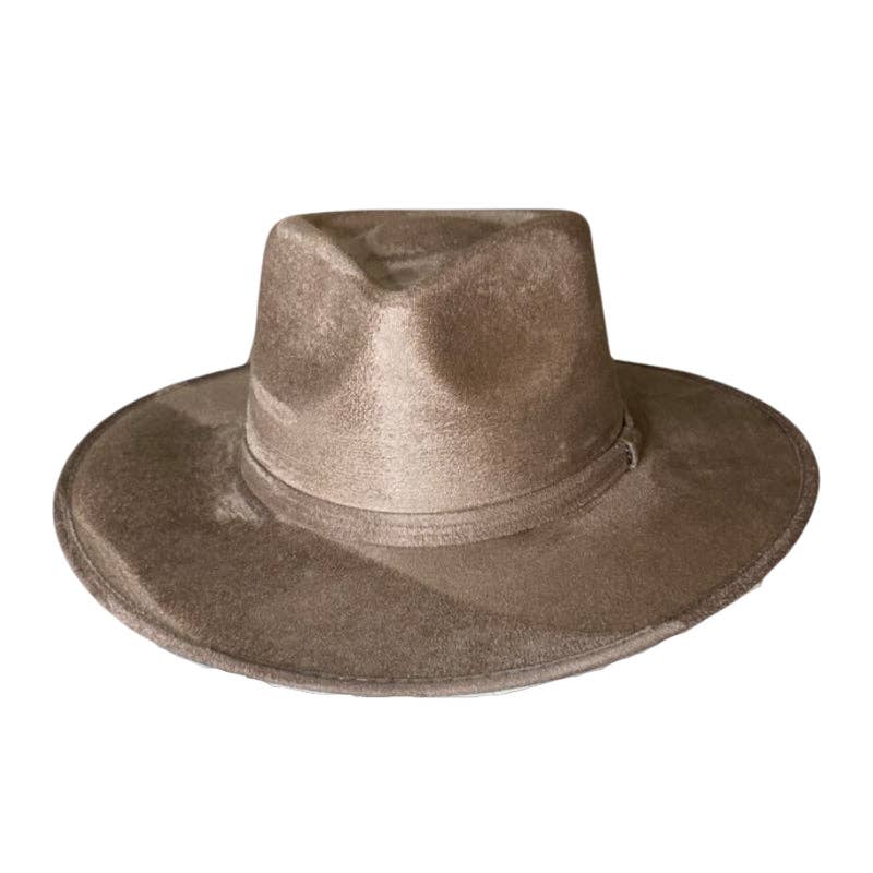 Nati Natash - Wholesale Fedora - Women's - Tear Drop Vegan Suede Rancher Flat Brim35