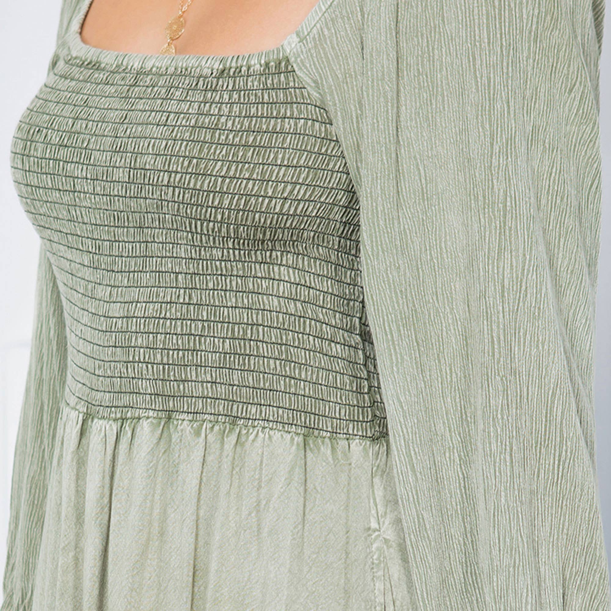 Young Threads - Wholesale Dress - Women's - Embroidered Empire Mid-Length Dress (New Color)12