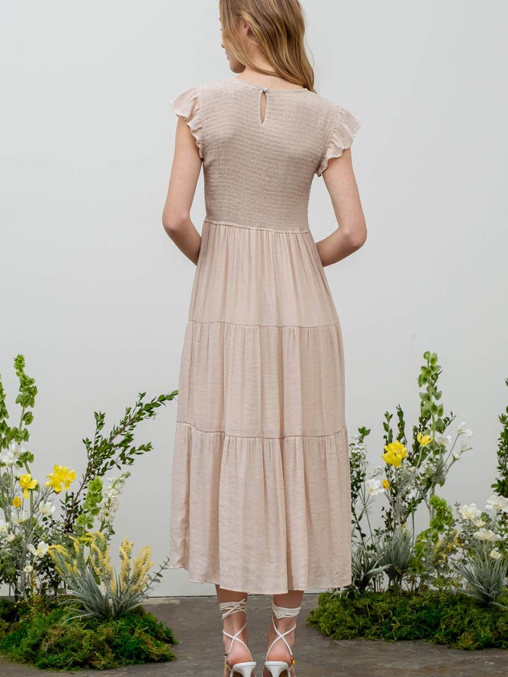 Blu Pepper - Venta al por mayor Vestido - Mujer - Vestido midi con volantes y cuerpo fruncido76