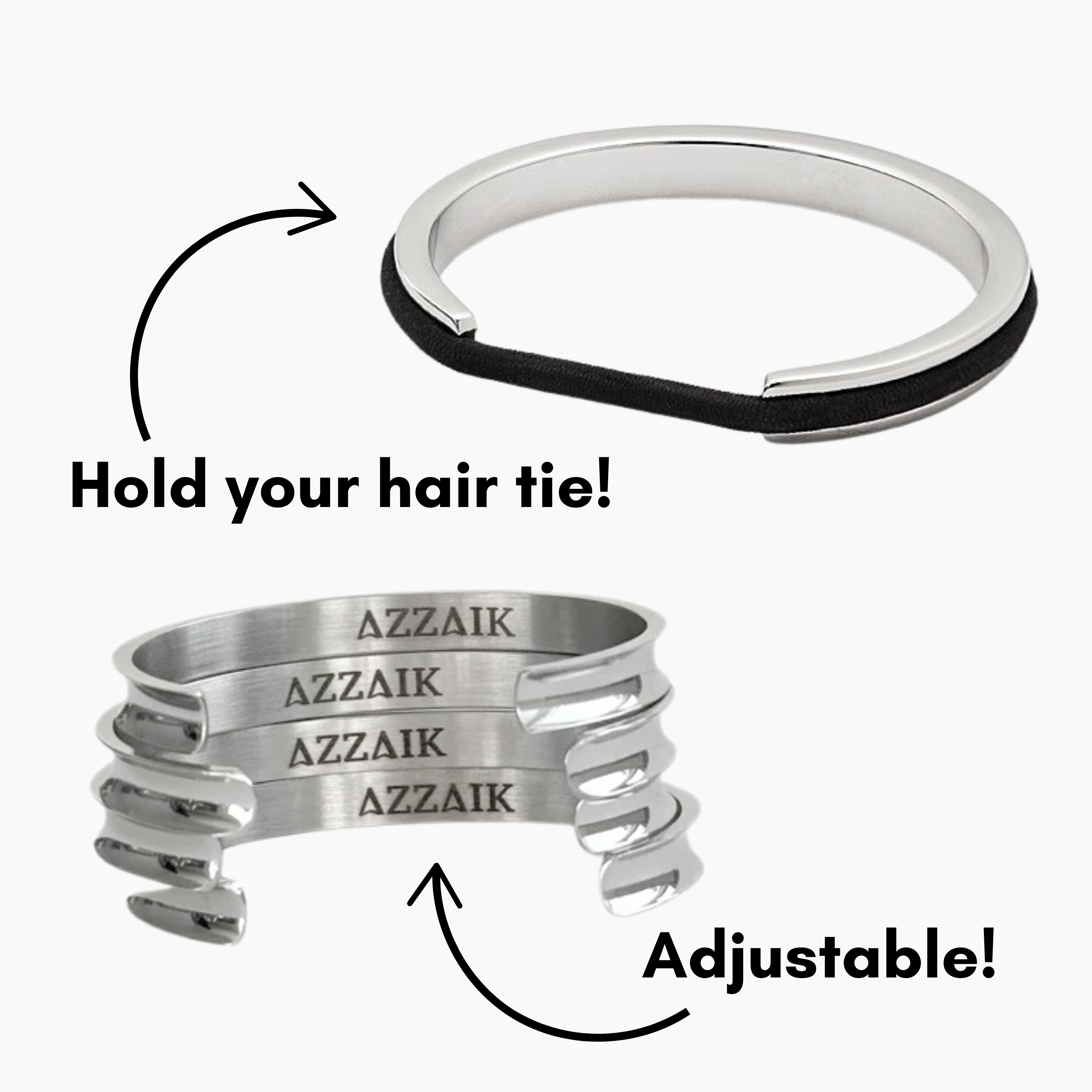 AzzaikJewelry - Wholesale Charm/Dangle Bracelet - Azzaik Signature Hair Tie Holder Cuff | Hair Tie Bracelet10