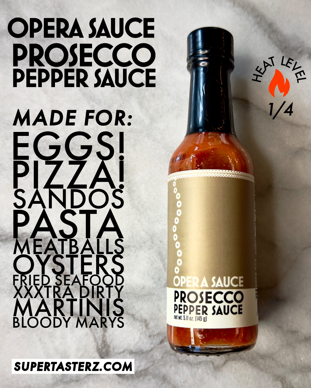 supertasterz – wholesale Hot sauce – OPERA SAUCE Prosecco Pepper Sauce 5 oz. bottle1