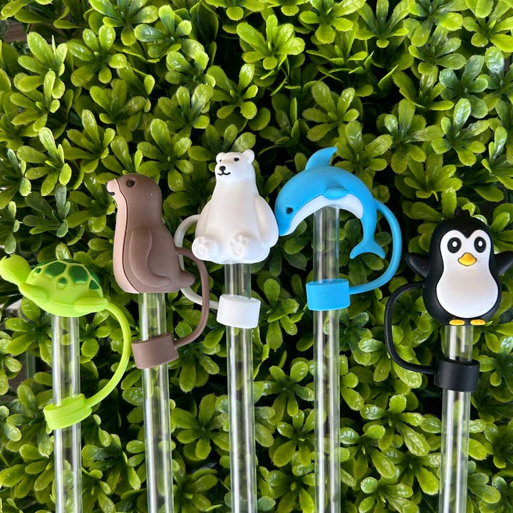 JILLIAN INK LLC - Wholesale Drinking Straw - Sea Creature Animal Straw Toppers Set of 5