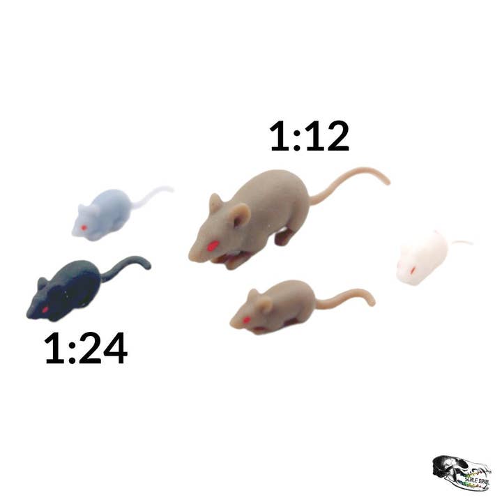 The Scale Grail - Wholesale Decorative Figurine - Miniature Rats - 1:24 scale (Set of 5) - The Scale Grail