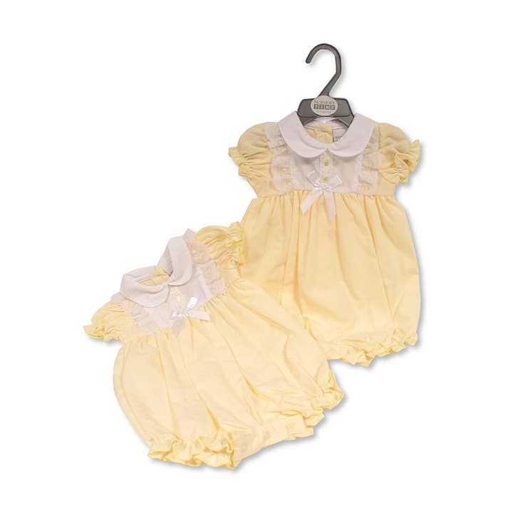 Baby Girls Romper with Lace and Bow - 6157 for wholesale by Sheldon International