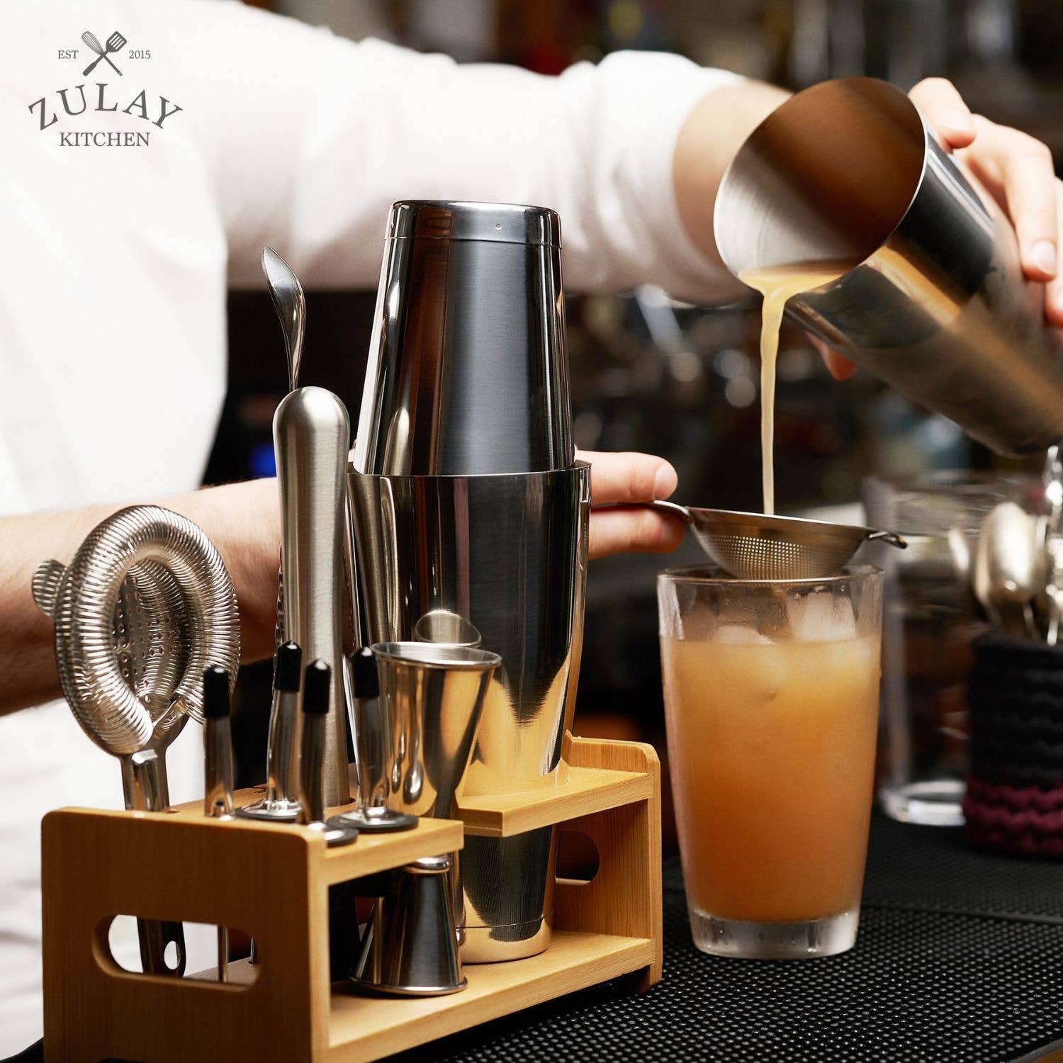 Zulay Kitchen - Vente Ustensiles de bar - Set de bartender 24 pièces – Shaker à cocktail et kit d’outils de bar3