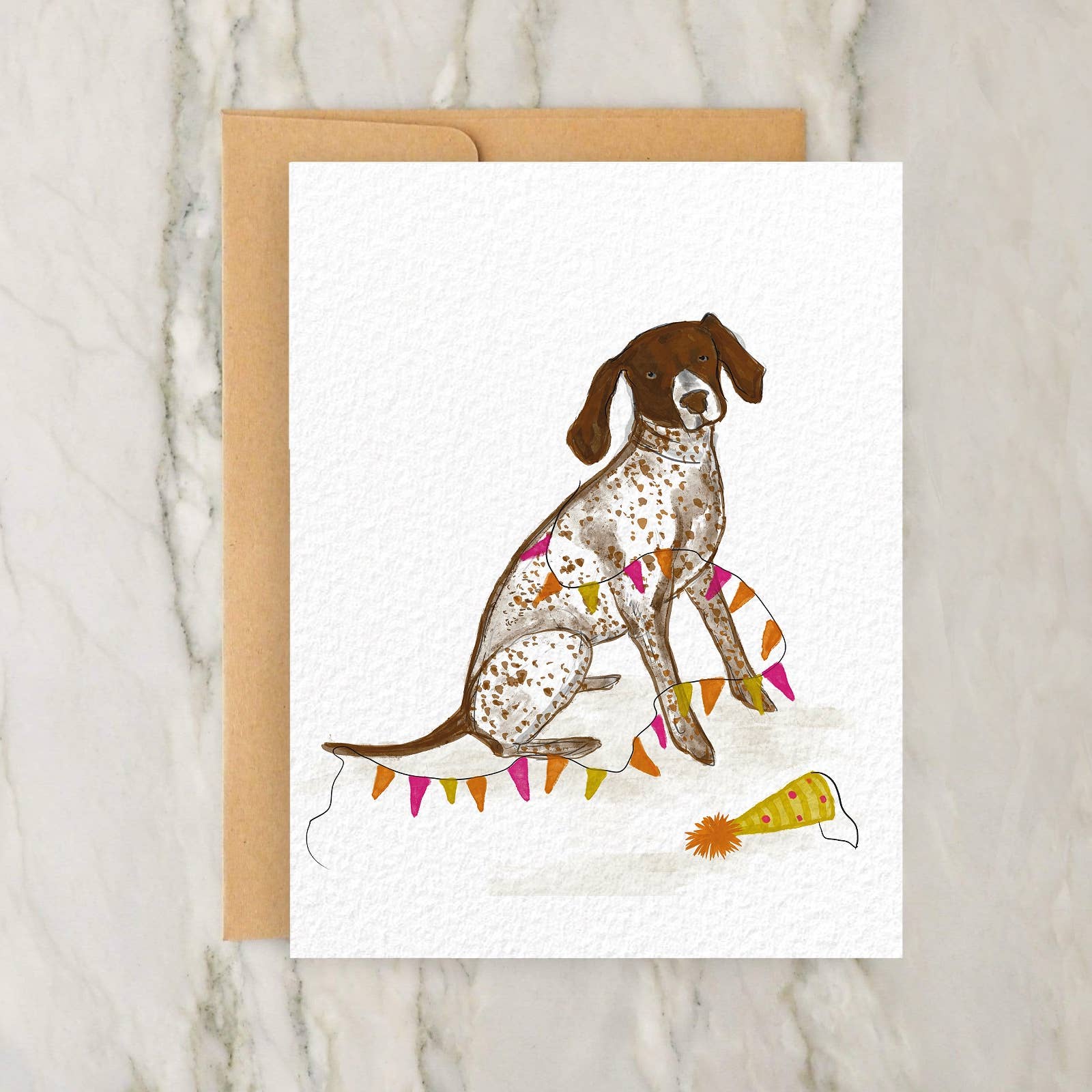 Hudson Illustration Co - About Town Co - Wholesale Birthday Card - German Shorthaired Pointer Dog Birthday Card 4x5"0