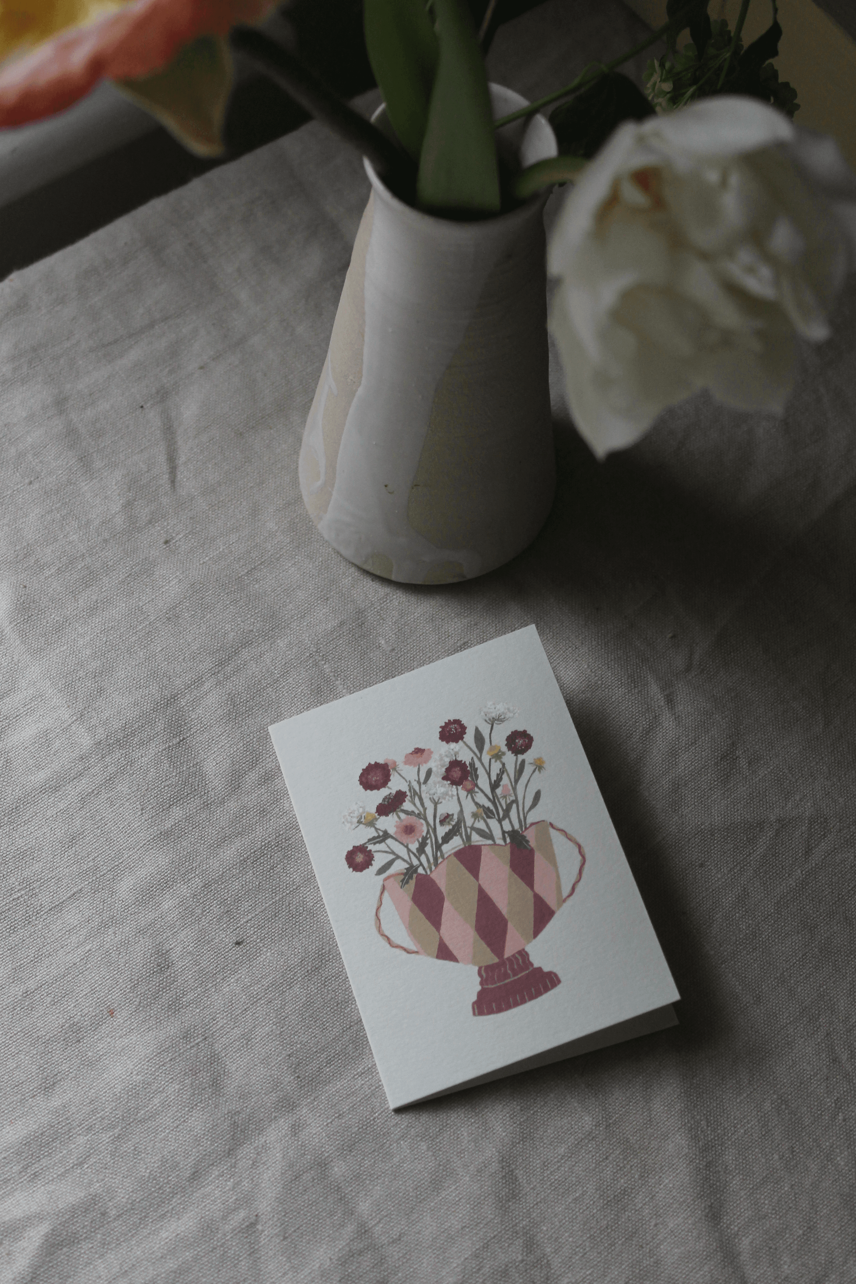 Harriet Watson – wholesale Everyday greeting card – Scabiosa Mini Card2