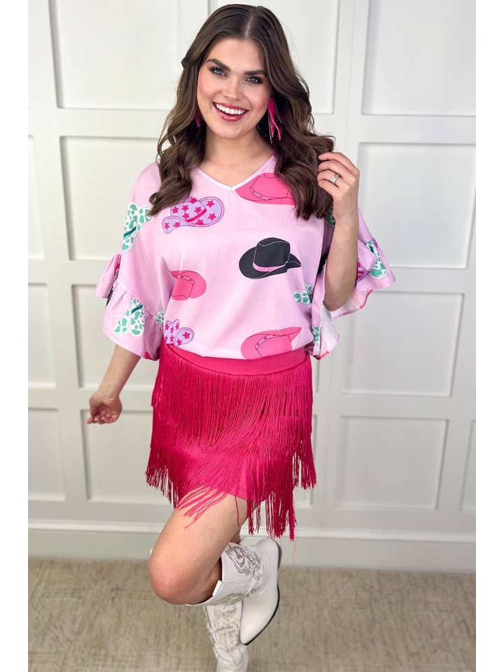 Pink Signature Moves Fringe Skort for wholesale on Faire10