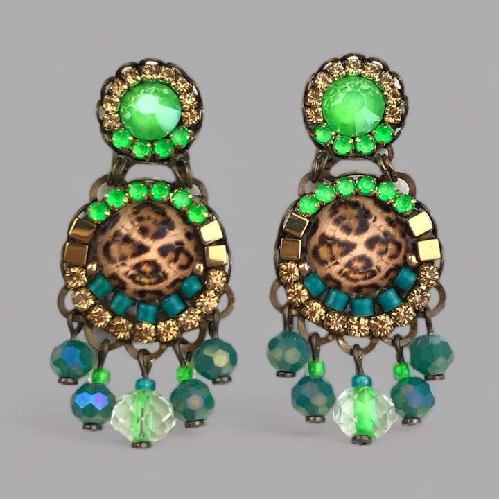 BRINCOS DE CRISTAIS PANTERA SUMMER por atacado de melizijewelry