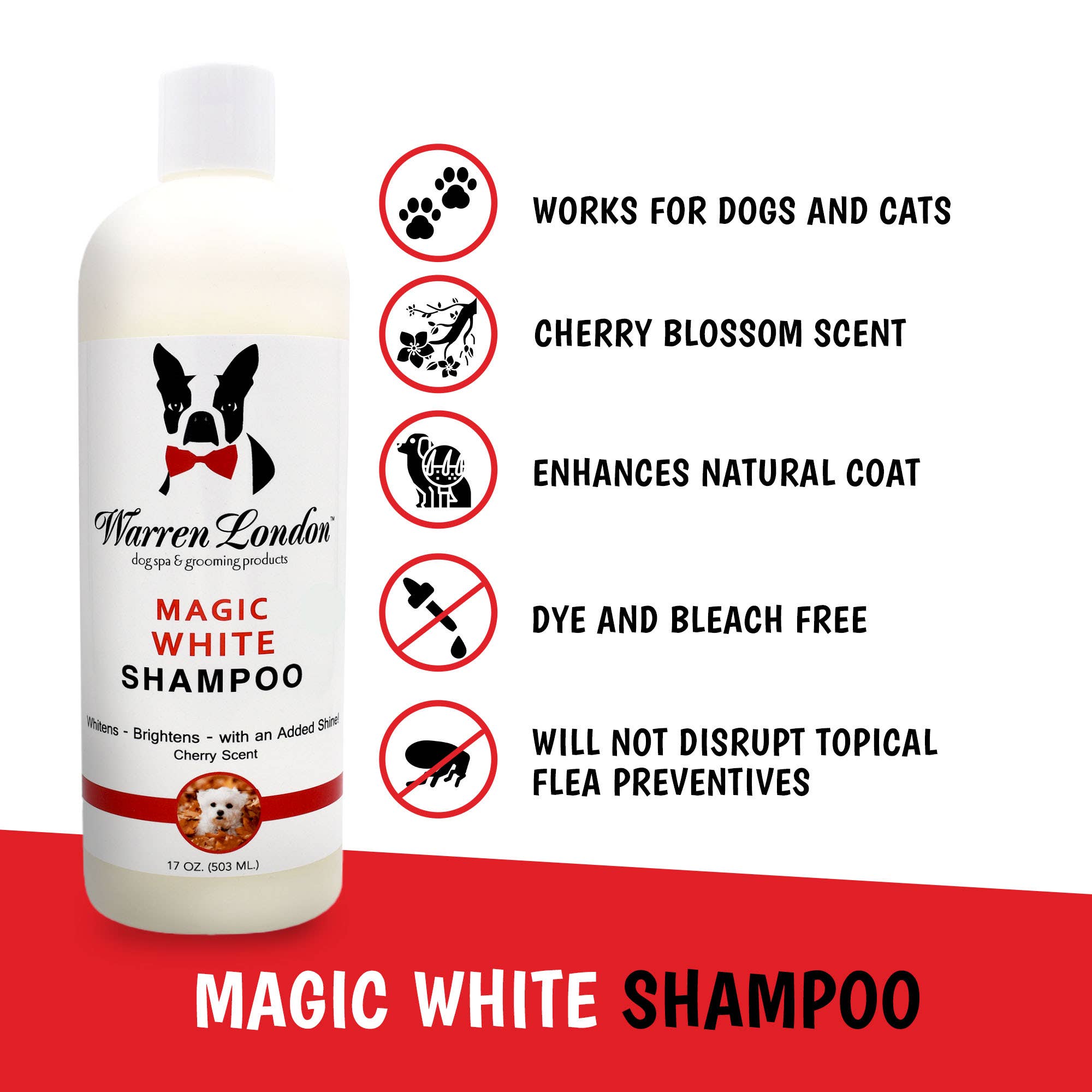 Warren London Dog Products – Großhandel Haustiershampoo – Hund – Magic White Shampoo – 2 Größen1