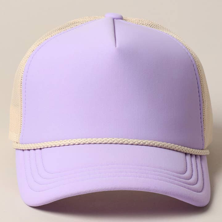 Fashion City - Wholesale Trucker Hat - Women's - Plain Foam Rope Mesh Back Trucker Hat