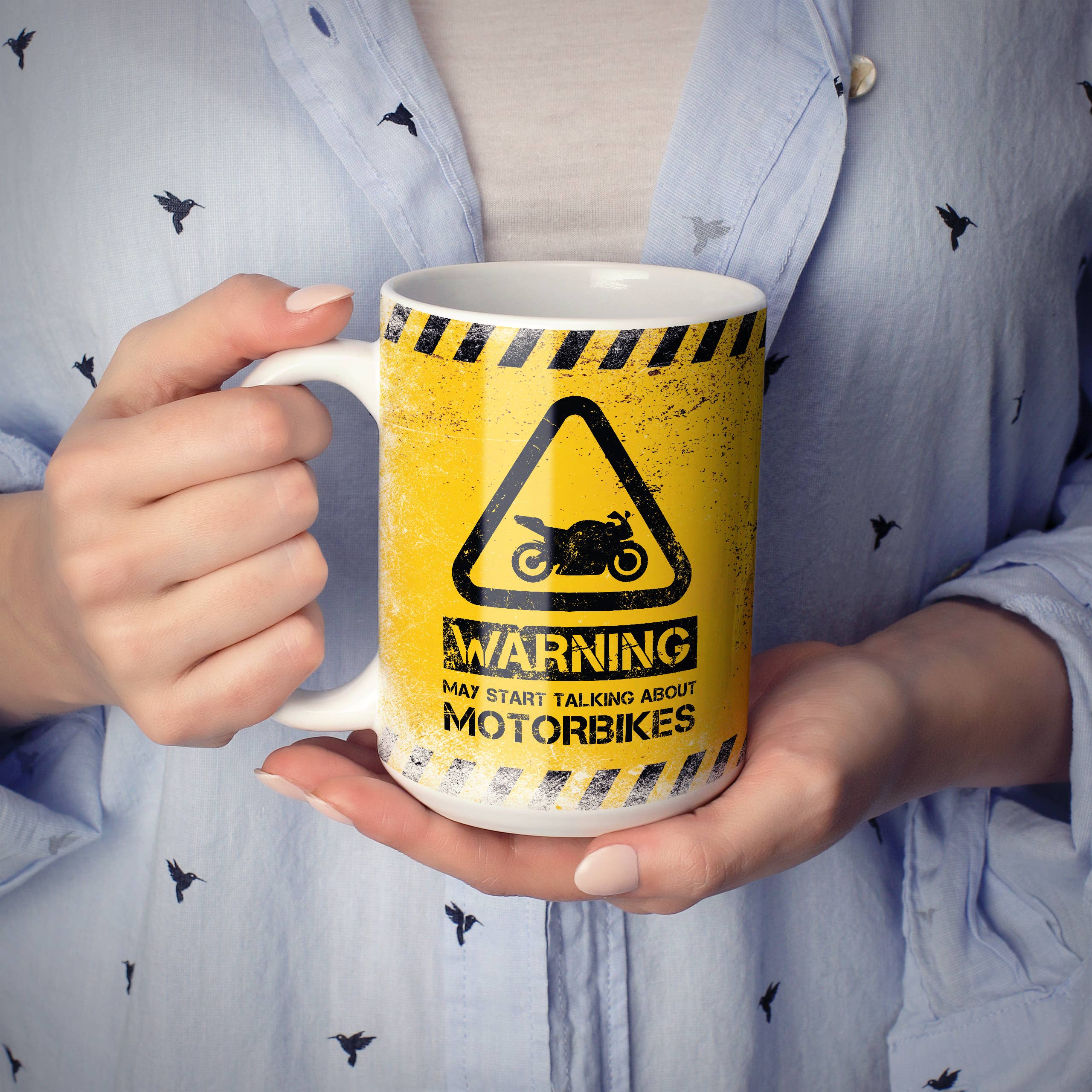 Mug Monster - Vendita all'ingrosso Tazza - Tazza da moto con scritta «Warning May Start Talking about Motorbikes»10