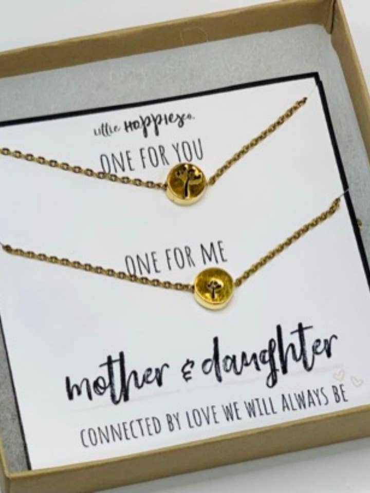 Mother daughter matching necklaces, Matching necklaces for mother and daughter, Mom daughter necklace sets, To my daughter necklace from mom for wholesale by Little Happies Co