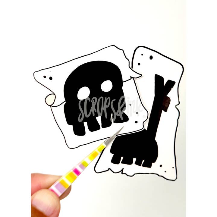 Set of 2 Kuzco's Poison Llama Cartoon Handmade Stickers for wholesale by Scraps & ink