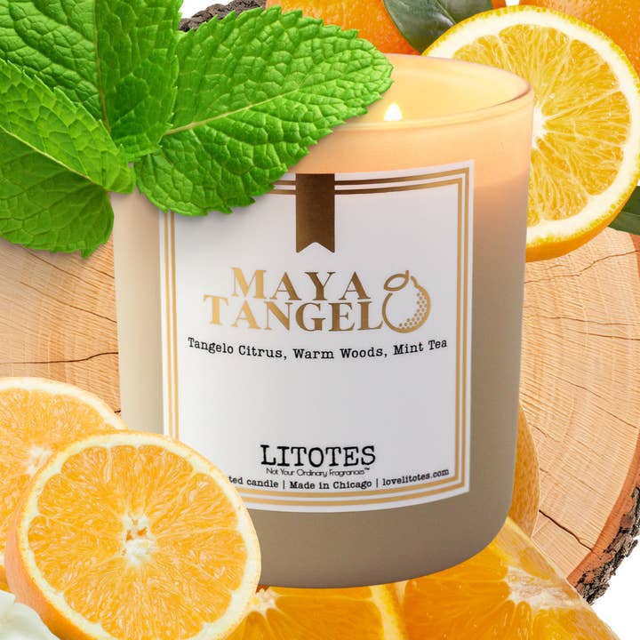 Maya Tangelo | Book-Themed Luxury Soy Candle | 12 oz for wholesale by Litotes Fragrances