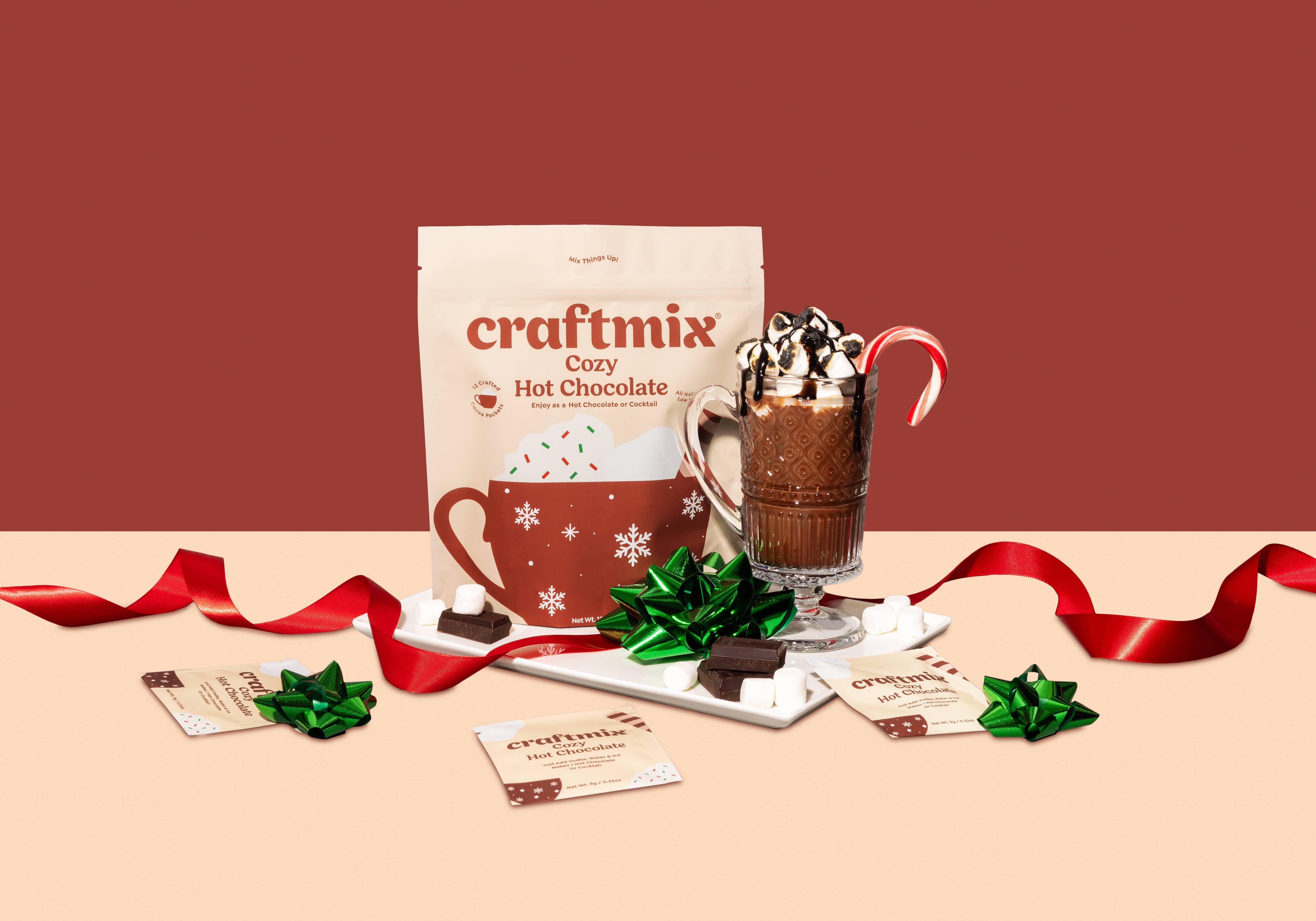 Craftmix - Wholesale Hot Cocoa Mix/Kit - Cozy Hot Chocolate & Cocktail Mixer - 12 Servings Multipack