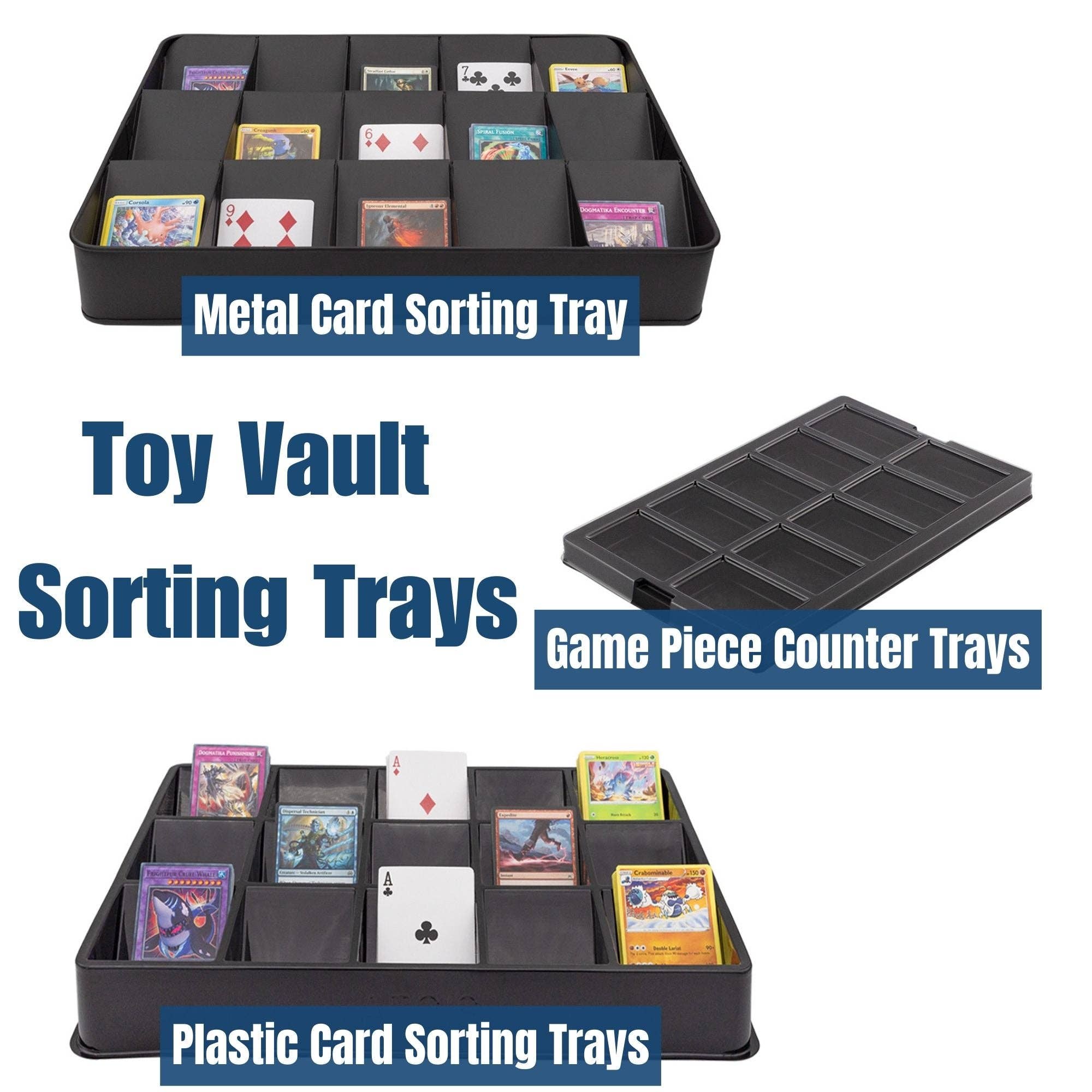 Kurated Korner - Wholesale Card Game - Toy Vault 15-Slot Card Sorting & Dealer Trays 3pk8