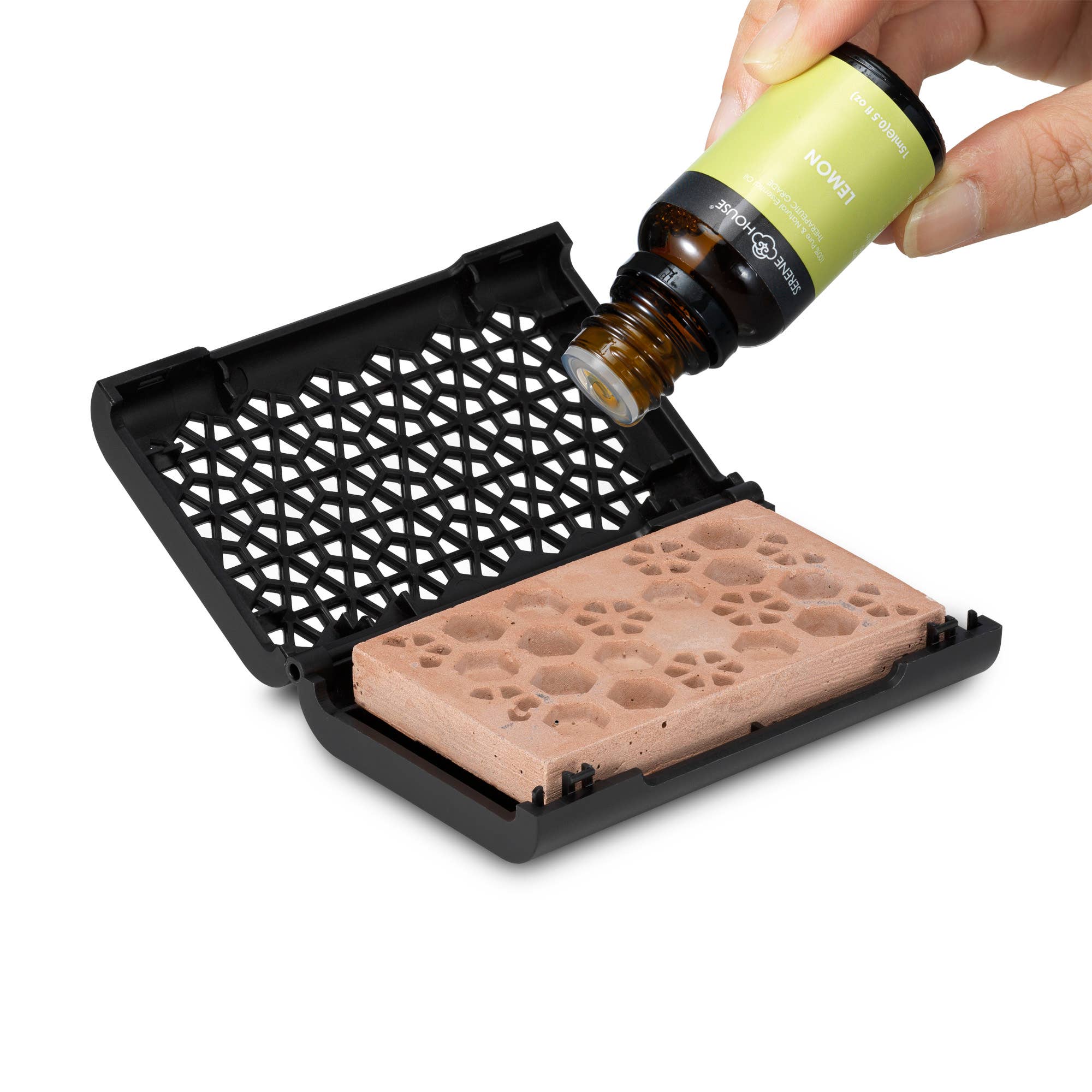 SERENE HOUSE - Wholesale Car Freshener - Unisex - Puccini Black Lava Rock Car Scent Vent Clip1