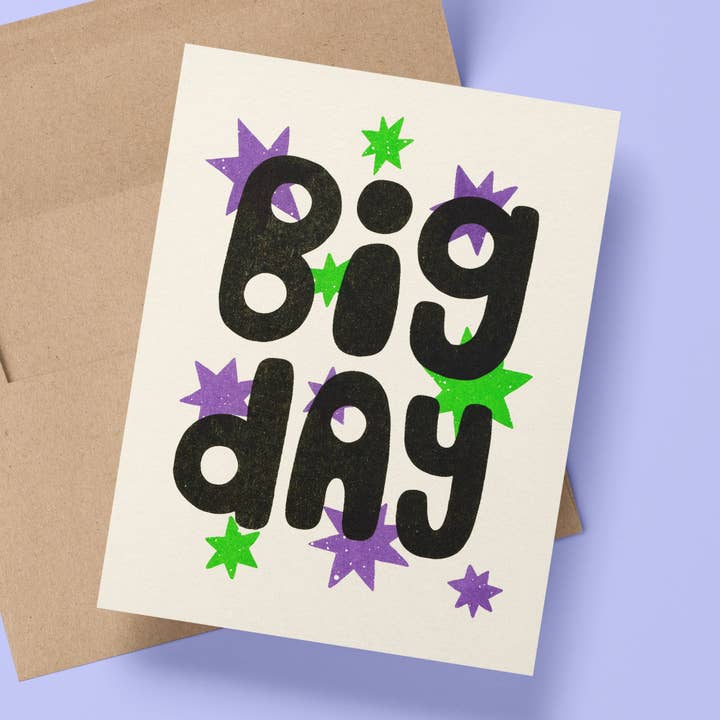 Carte risographique Big Day pour la vente par Beetle Ink Co.