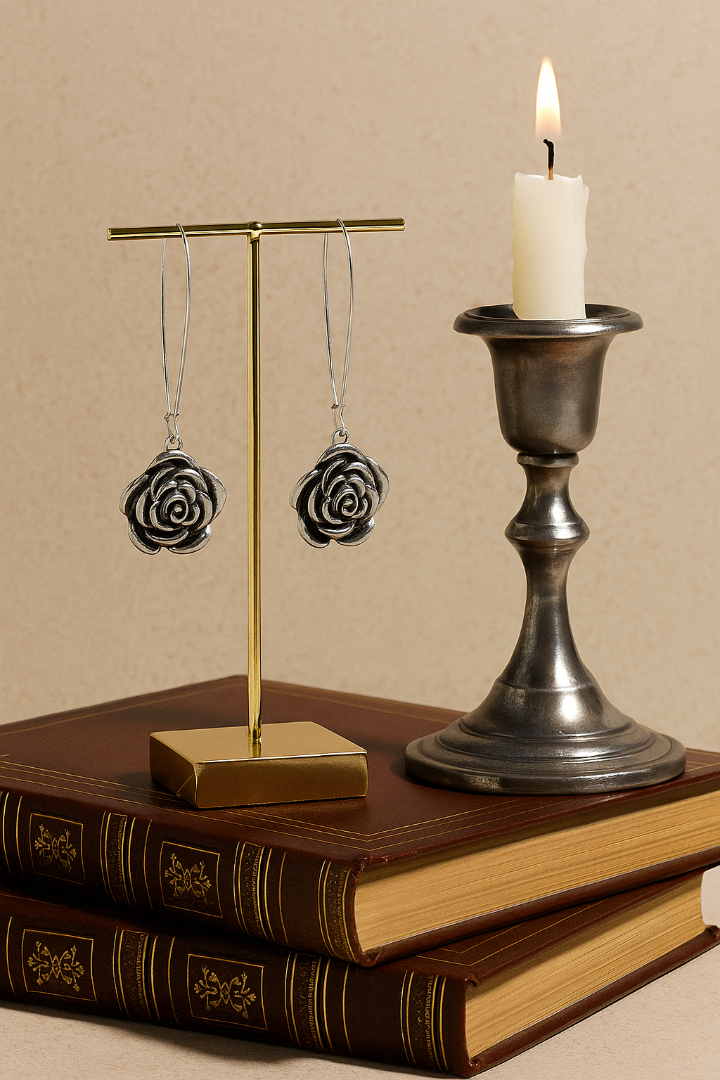 Wild & Free - Wholesale Dangle Earrings - Pendientes de Rosa de Estilo Vintage1