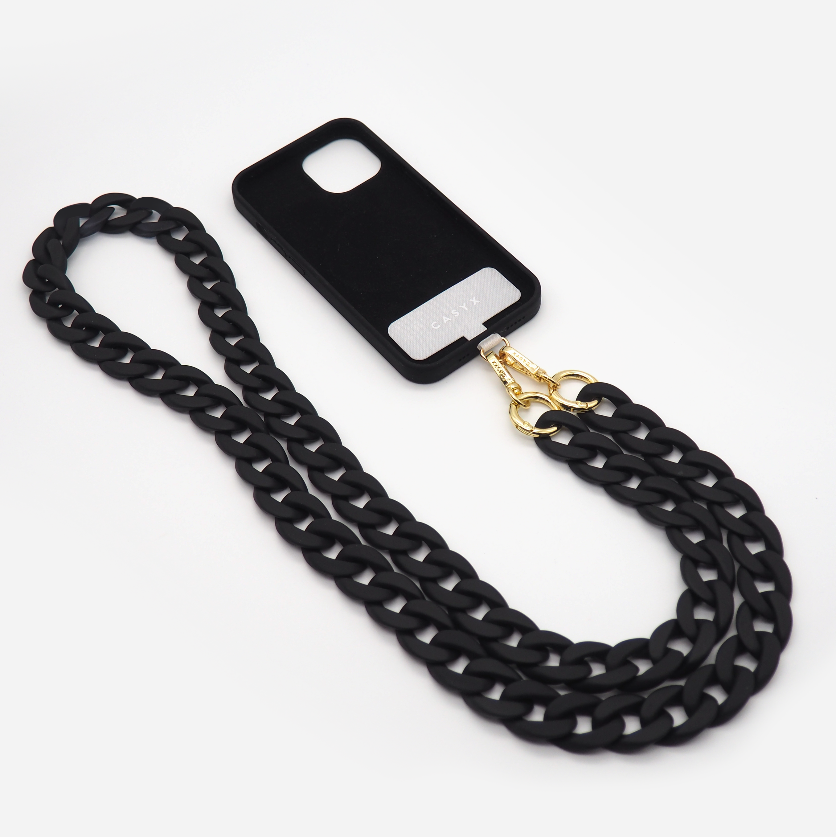 CASYX - Vendita all'ingrosso Cinturino portacellulare - Catena porta cellulare universale nera intensa3