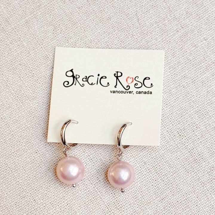 Gracie Rose Designs - Wholesale Hoop Earrings - Czech Glass Round Pearl Hoop Earrings