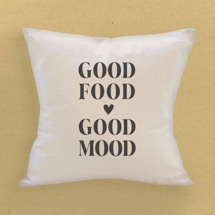 Boa Comida Bom Humor - Almofada de Lona Quadrada por atacado de Boheme Bliss