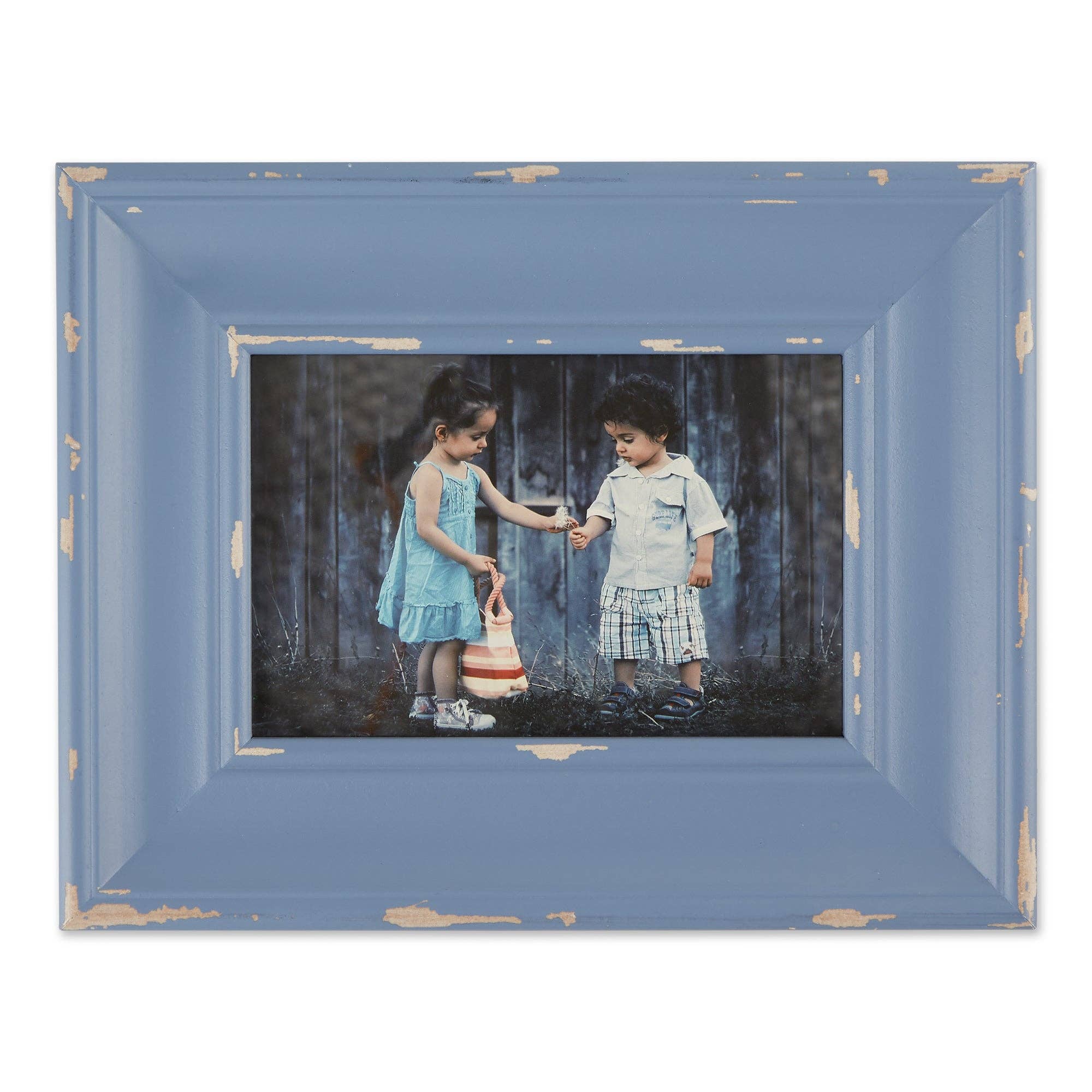 Welcome Home Unbeatable Deals - Vente Cadres photos - Cadre photo de ferme bleu délavé antique vieilli 4 x 60