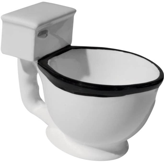 Wabi Whiffs - Wholesale Coffee Mug - Round White & Black Porcelain Toilet Mug
