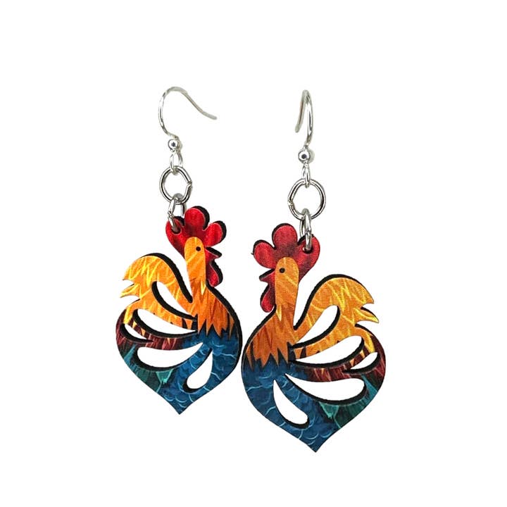 As pictured Cock-a-doodle-doo Earrings #1770 for wholesale on Faire