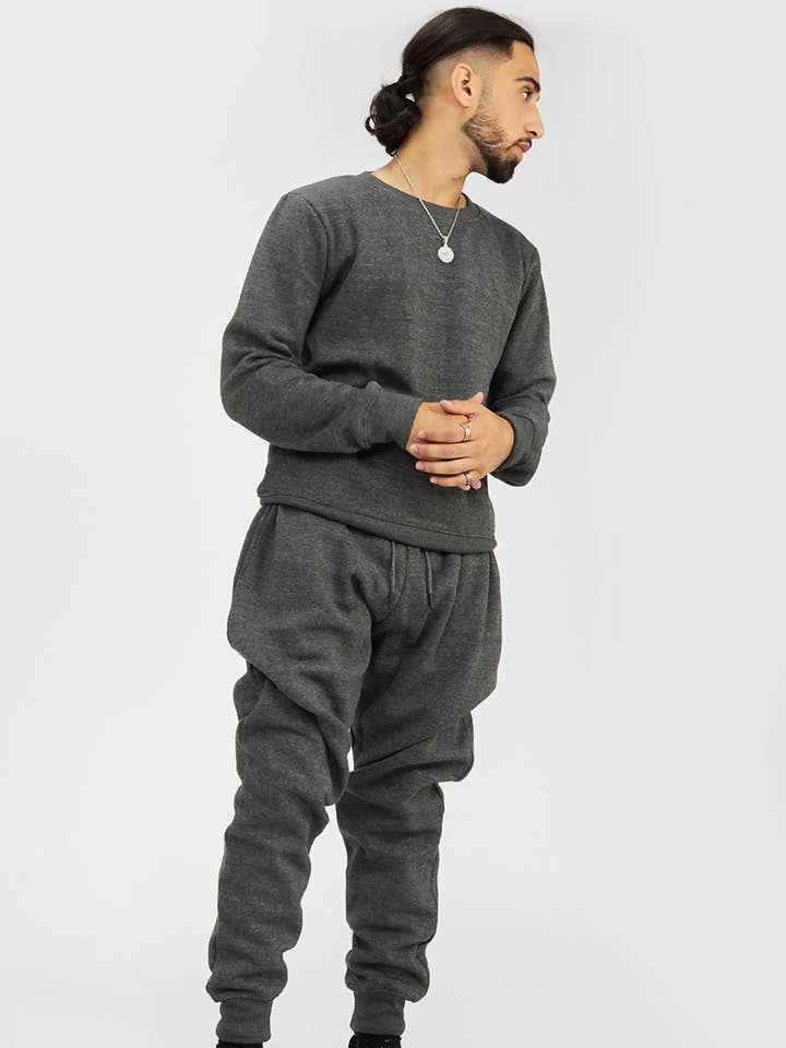 Fleece Basic Crew Neck Tracksuit for wholesale by J5FASHION