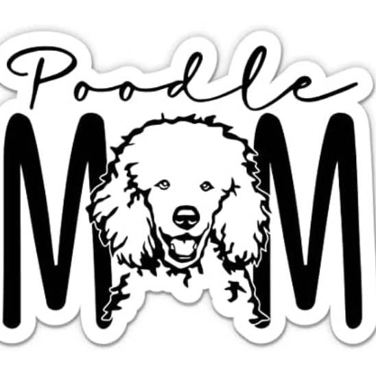 Poodle Dog Mom Waterproof Sticker for wholesale by Lyrical River Designs