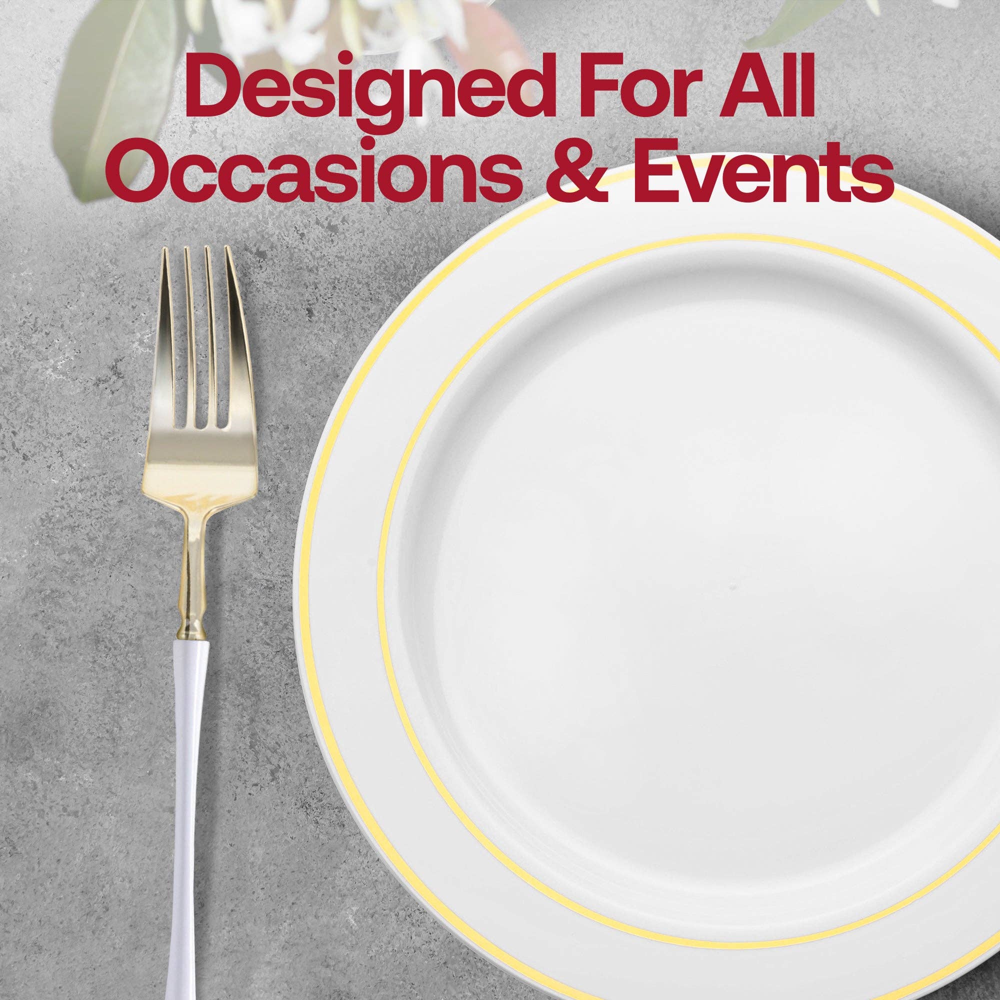 Smarty had a Party - Wholesale Disposable Servingware Set - Gold with White Handle Plastic Dinner Forks - 240 pcs6