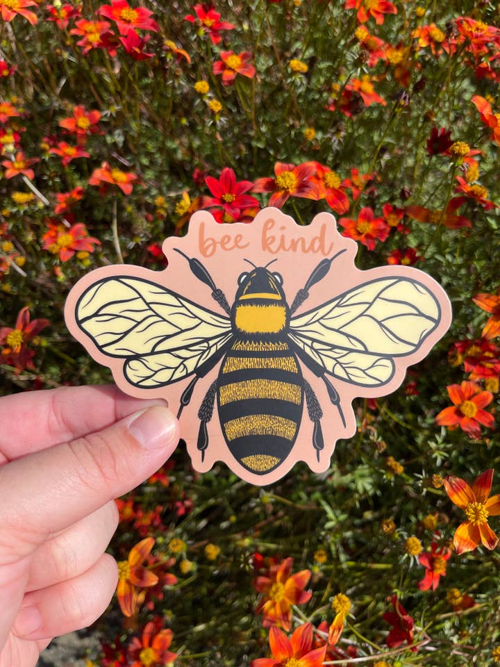 Bee Kind Sticker for wholesale by Coastal Haze Designs