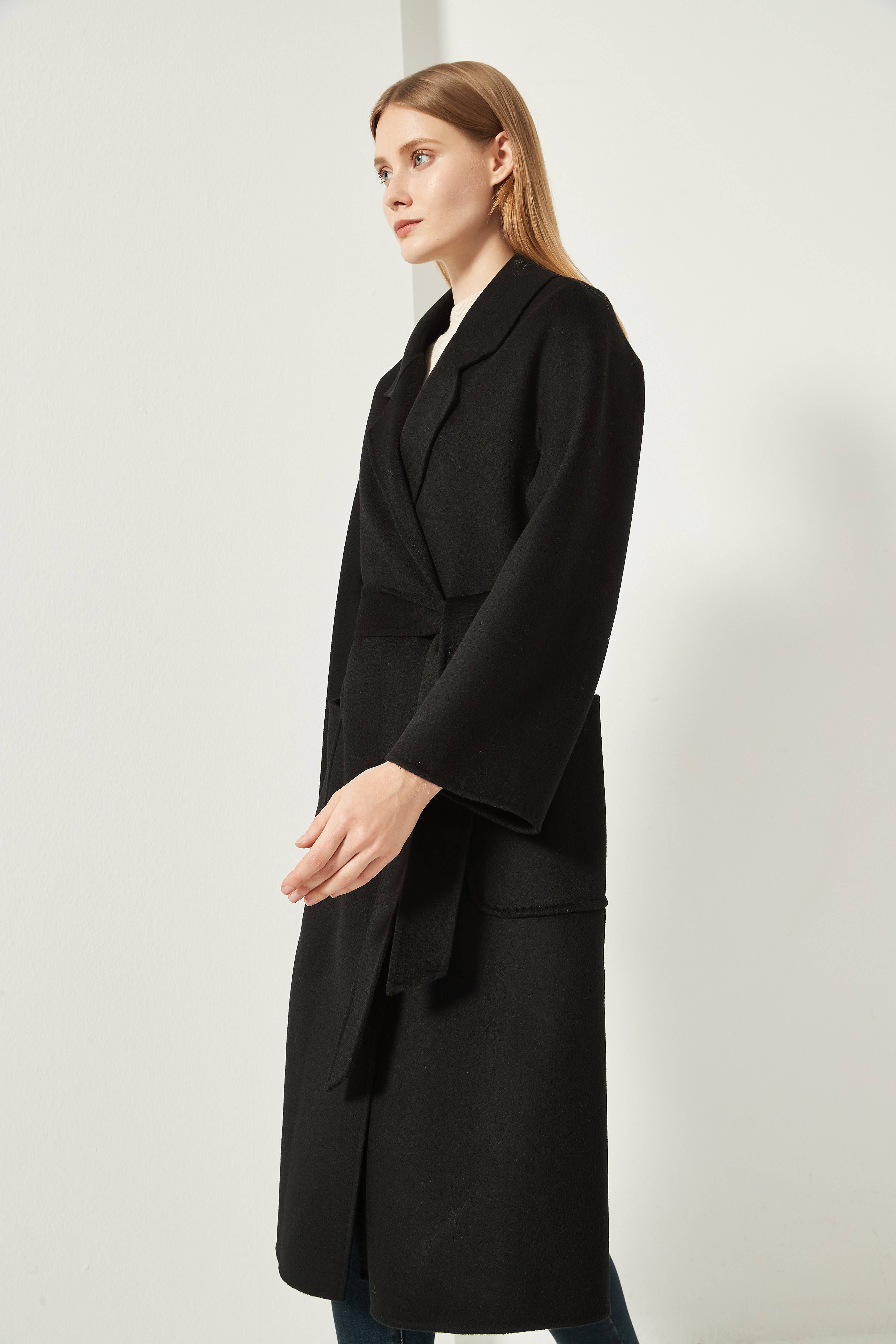 Black The Classic Wrap Coat-Black for wholesale on Faire1