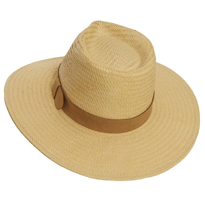 Natural Outback Wide Brim Straw Sun Hat - Style Cadence for wholesale on Faire