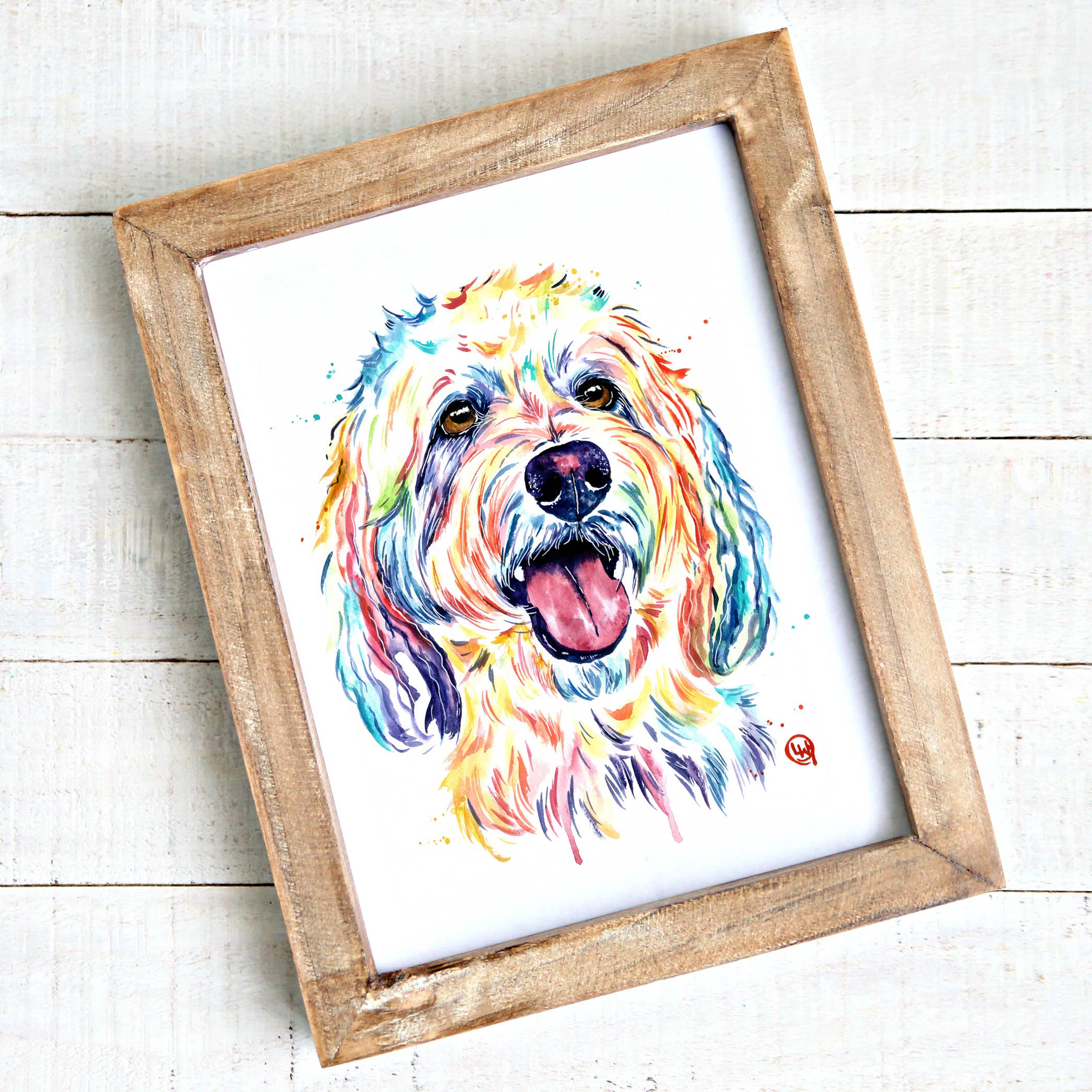 Whitehouse Art - Wholesale Art Print - Goldendoodle Art Print - Laberdoodle, Pet Portrait8